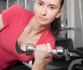 Girl dumbbell movement Stock Photo 01