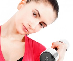 Girl dumbbell movement Stock Photo 05