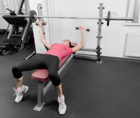 Girl dumbbell movement Stock Photo 07