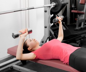 Girl dumbbell movement Stock Photo 10