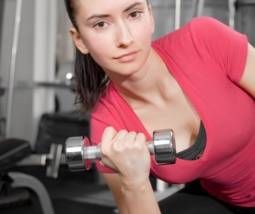 Girl dumbbell movement Stock Photo 11