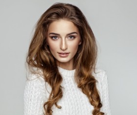 Girl wearing a white sweater HD picture 01