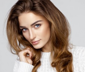 Girl wearing a white sweater HD picture 02