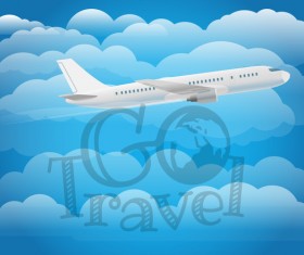 Go travel background with aircraft vector