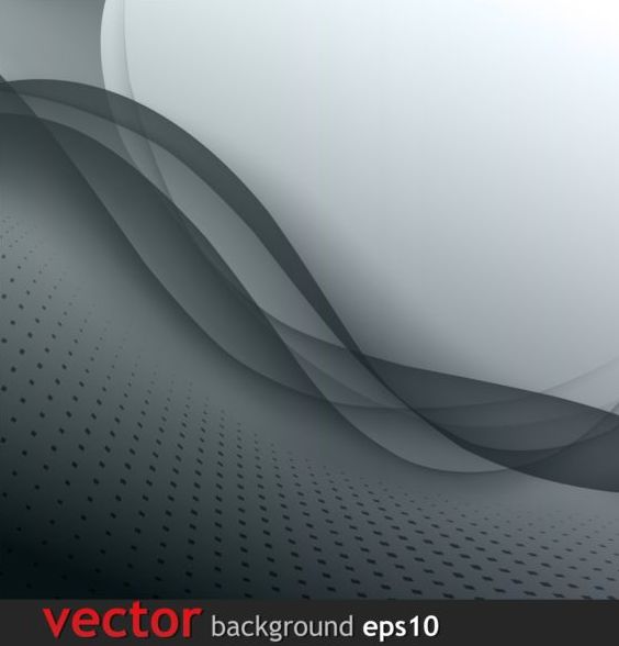 Gray wavy background with abstract vector