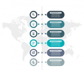 Gray with blue infographic template vectors 09