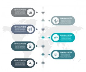 Gray with blue infographic template vectors 12