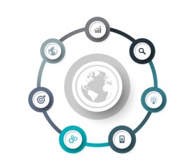 Gray with blue infographic template vectors 13