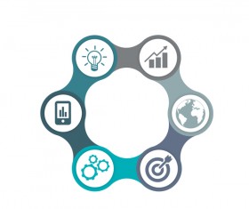 Gray with blue infographic template vectors 14