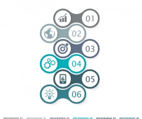 Gray with blue infographic template vectors 17