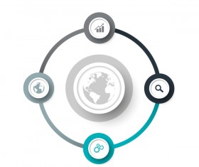 Gray with blue infographic template vectors 24