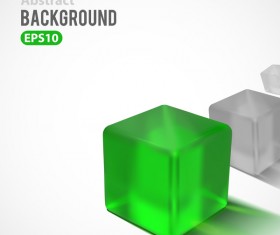 Green cube with white background vector