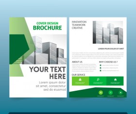 Green styles brochure cover design vector