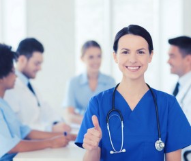 Group of happy doctors at hospital Stock Photo 03