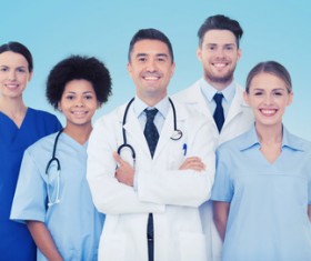 Group of happy doctors at hospital Stock Photo 07