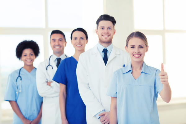 Group of happy doctors at hospital Stock Photo 08