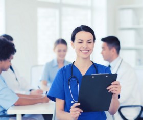 Group of happy doctors at hospital Stock Photo 09