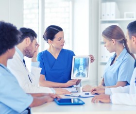 Group of happy doctors at hospital Stock Photo 11