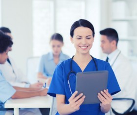 Group of happy doctors at hospital Stock Photo 14