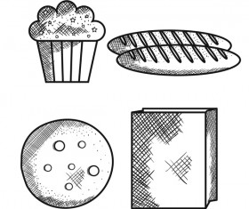 Hand drawn bread vector illustration