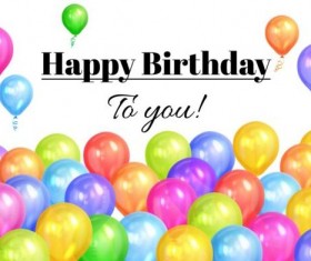Happy birthday background with colored balloon vector 03