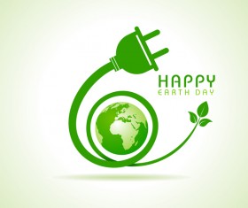 Happy earth day logo vector