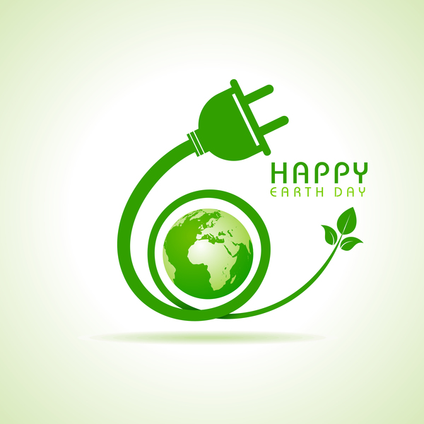 Happy earth day logo vector