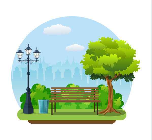 Healthy city background illustration vector 01