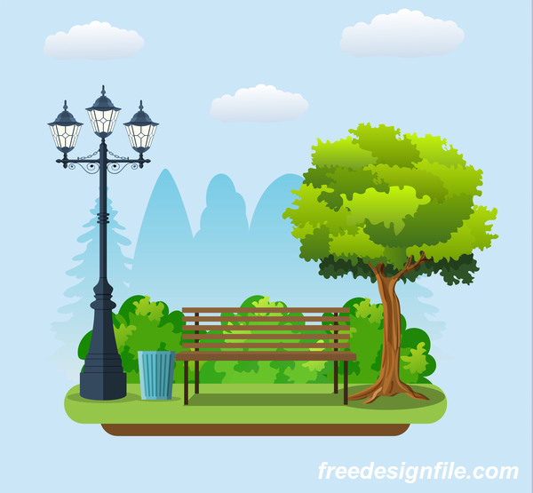 Healthy city background illustration vector 02