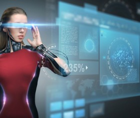 High tech female scan Stock Photo
