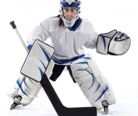 Hockey goalkeeper Stock Photo