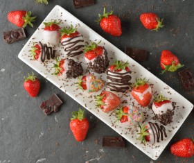 Homemade Strawberry Chocolate Stock Photo 01