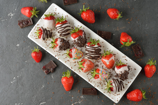 Homemade Strawberry Chocolate Stock Photo 01