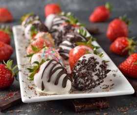 Homemade Strawberry Chocolate Stock Photo 02