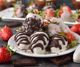 Homemade Strawberry Chocolate Stock Photo 03