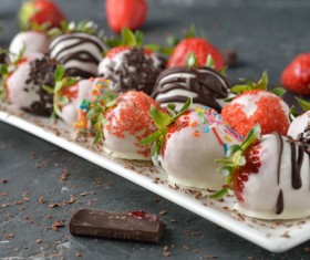 Homemade Strawberry Chocolate Stock Photo 05