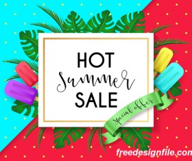Hot summer sale poster design vectors 01