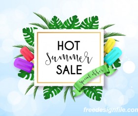 Hot summer sale poster design vectors 02