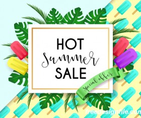 Hot summer sale poster design vectors 03
