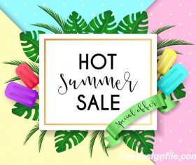 Hot summer sale poster design vectors 04