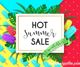 Hot summer sale poster design vectors 05