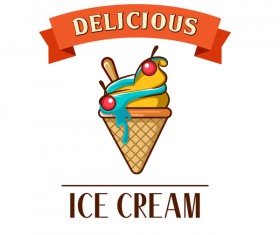 Cute Ice cream logos and labels vector 02 free download