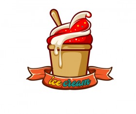 Ice cream label design vector 05