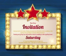 Invitation card with diamond frame vector material 02