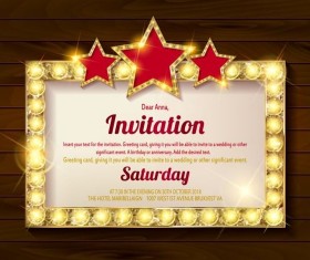 Invitation card with diamond frame vector material 03