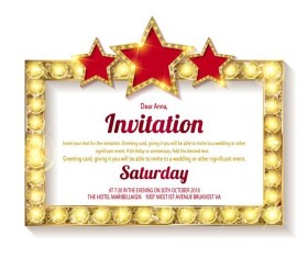 Invitation card with diamond frame vector material 04