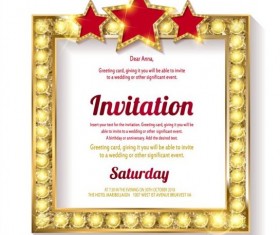 Invitation card with diamond frame vector material 05