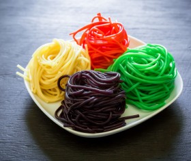 Italian colorful pasta Stock Photo