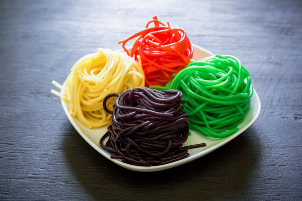Italian colorful pasta Stock Photo