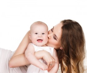 Kiss the babys mother Stock Photo 01